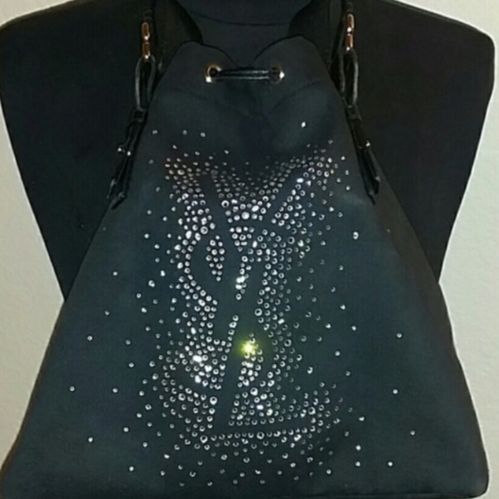 Authentic YSL swarovski black handbag tote